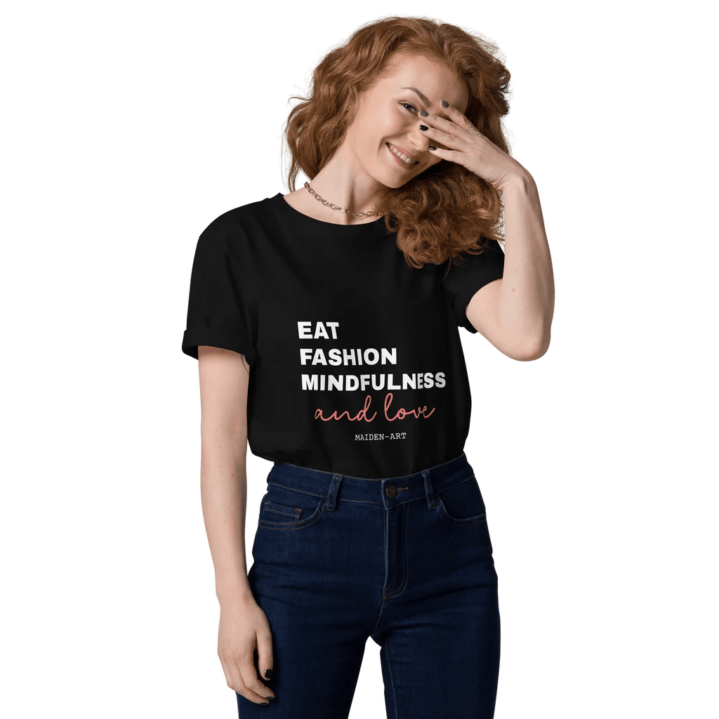 Eat, Fashion Mindfulness and Love Unisex organic cotton t-shirt - unisex t-shirt - shop_name