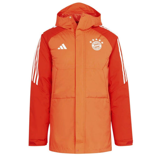 Bayern Munich soccer light red parka down jacket 2024 - Adidas - shop_name