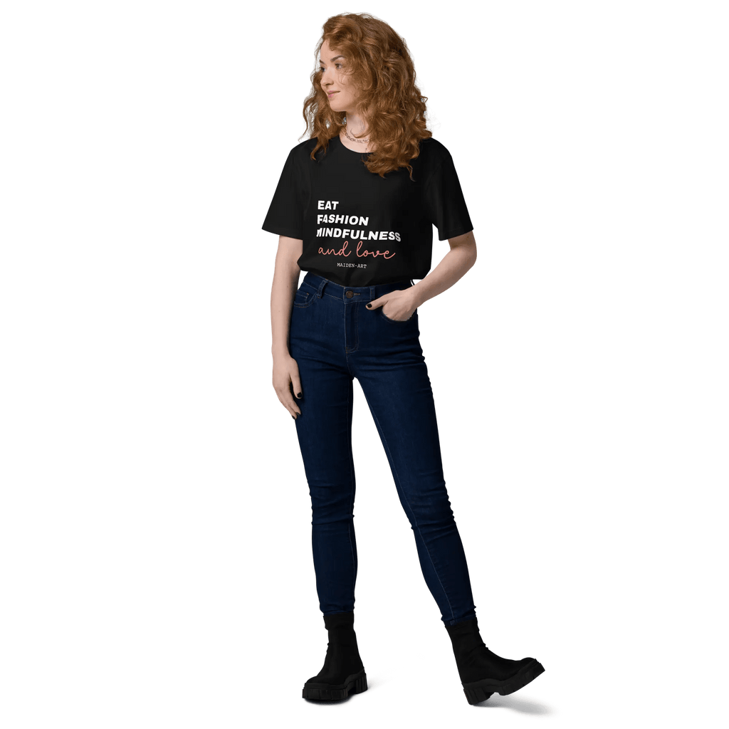 Eat, Fashion Mindfulness and Love Unisex organic cotton t-shirt - unisex t-shirt - shop_name