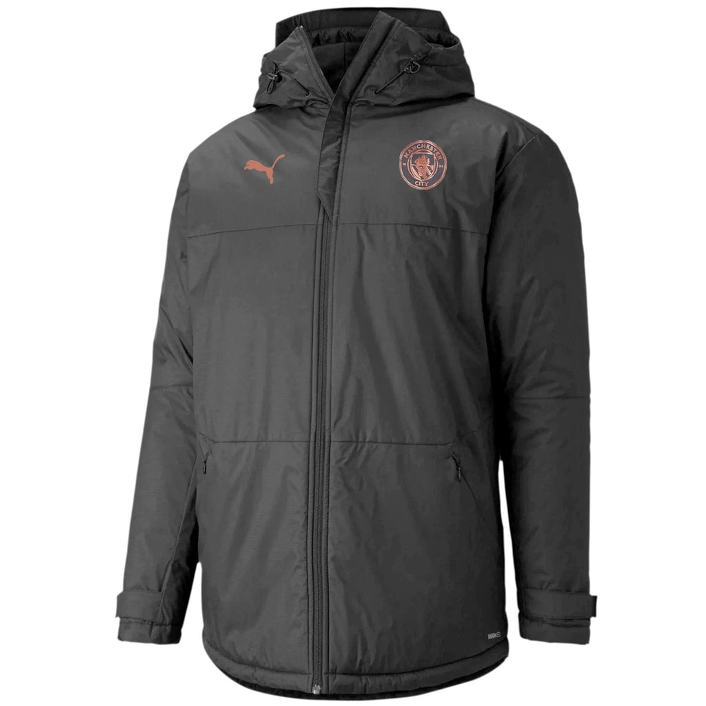 Manchester City soccer bench padded jacket 2021 grey - Puma - shop_name